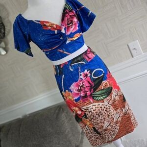 Two Piece Skirt And Crop Top Chic Me small